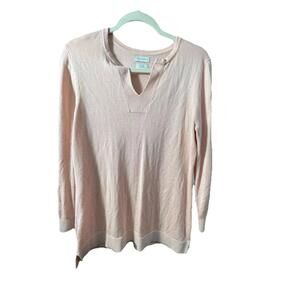 Women's Van Heusen Light Pink Long Sleeve Lightweight Sweater Size L